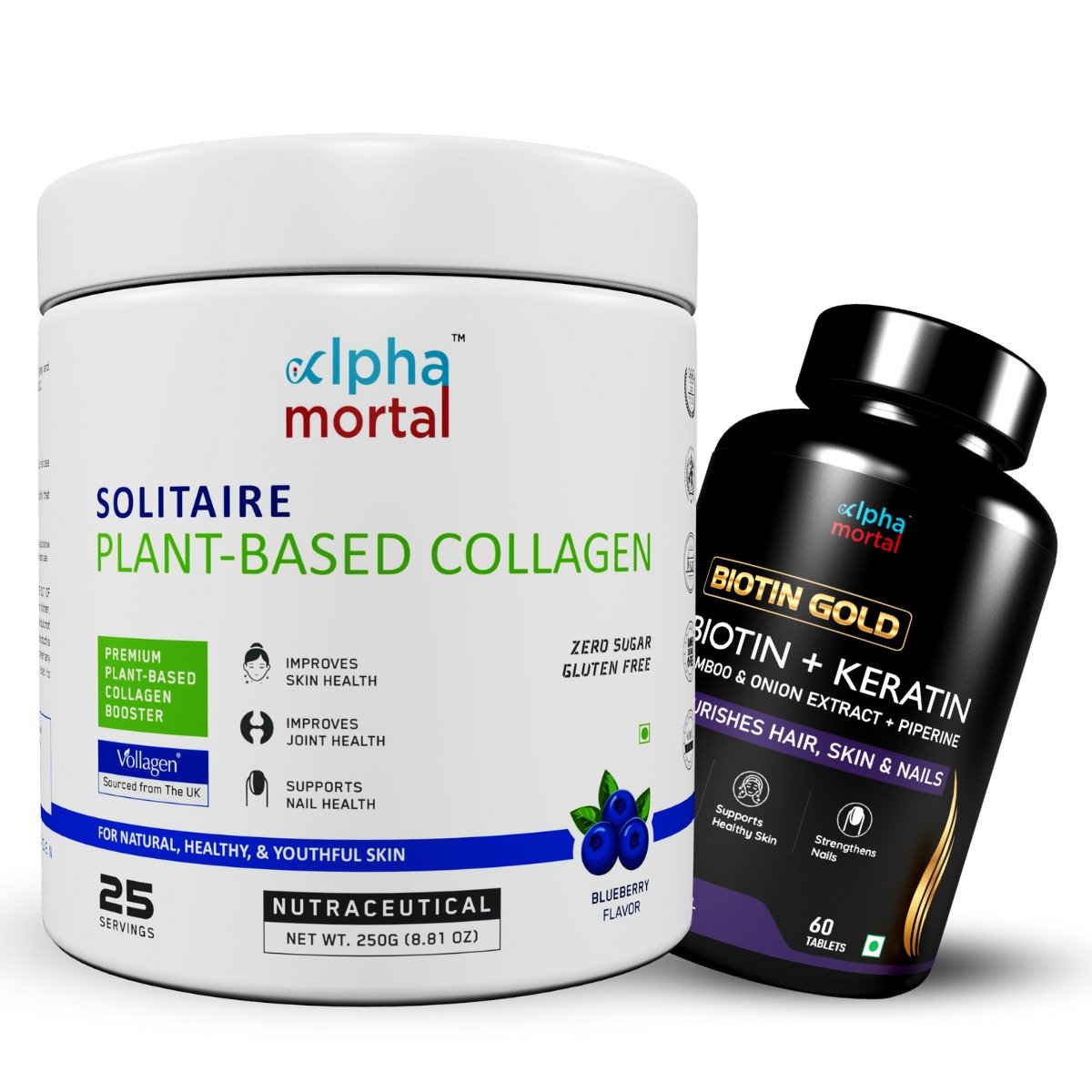 Skin & Hair care Combo (Blueberry collagen+Biotin Gold)